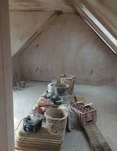 Loft conversion plastering done